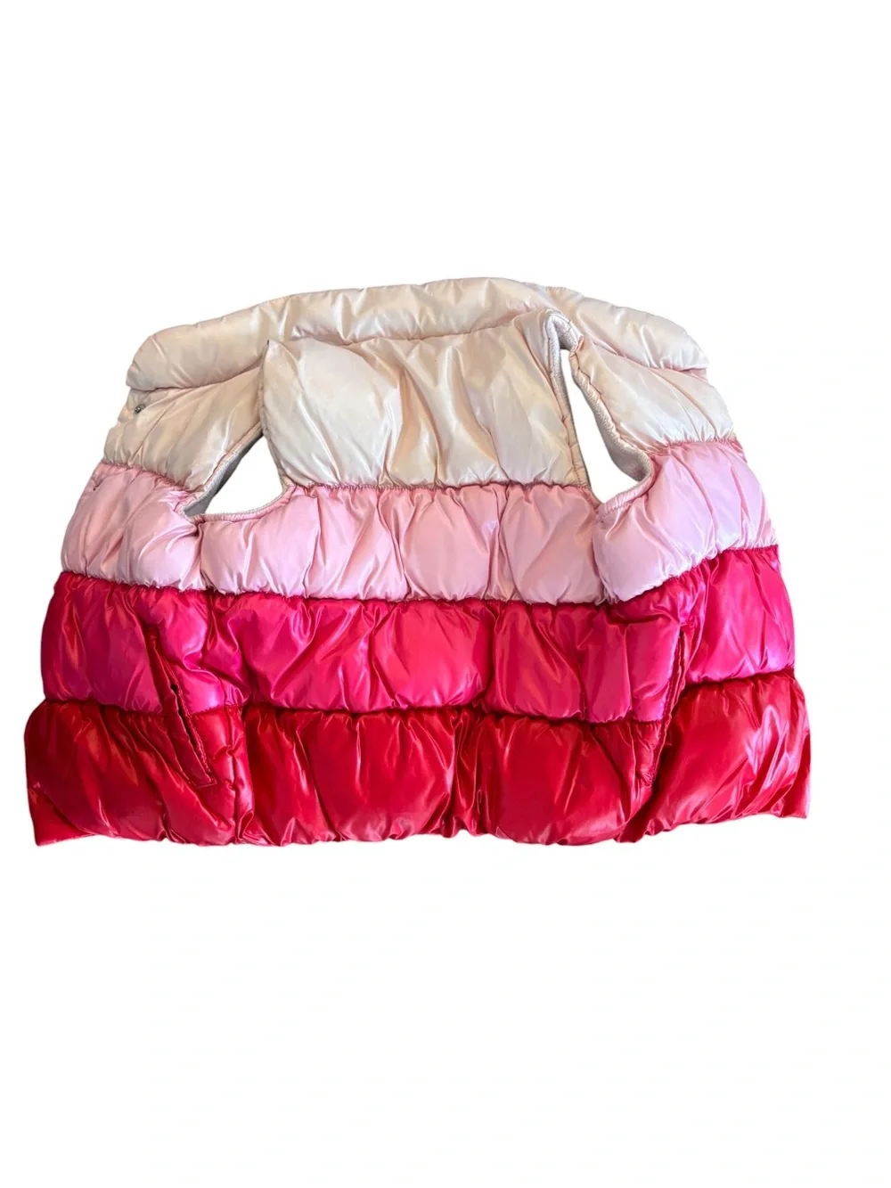 Old Navy Size 4T Fleece Lined Colorblock Puffy Vest in Pink and Red